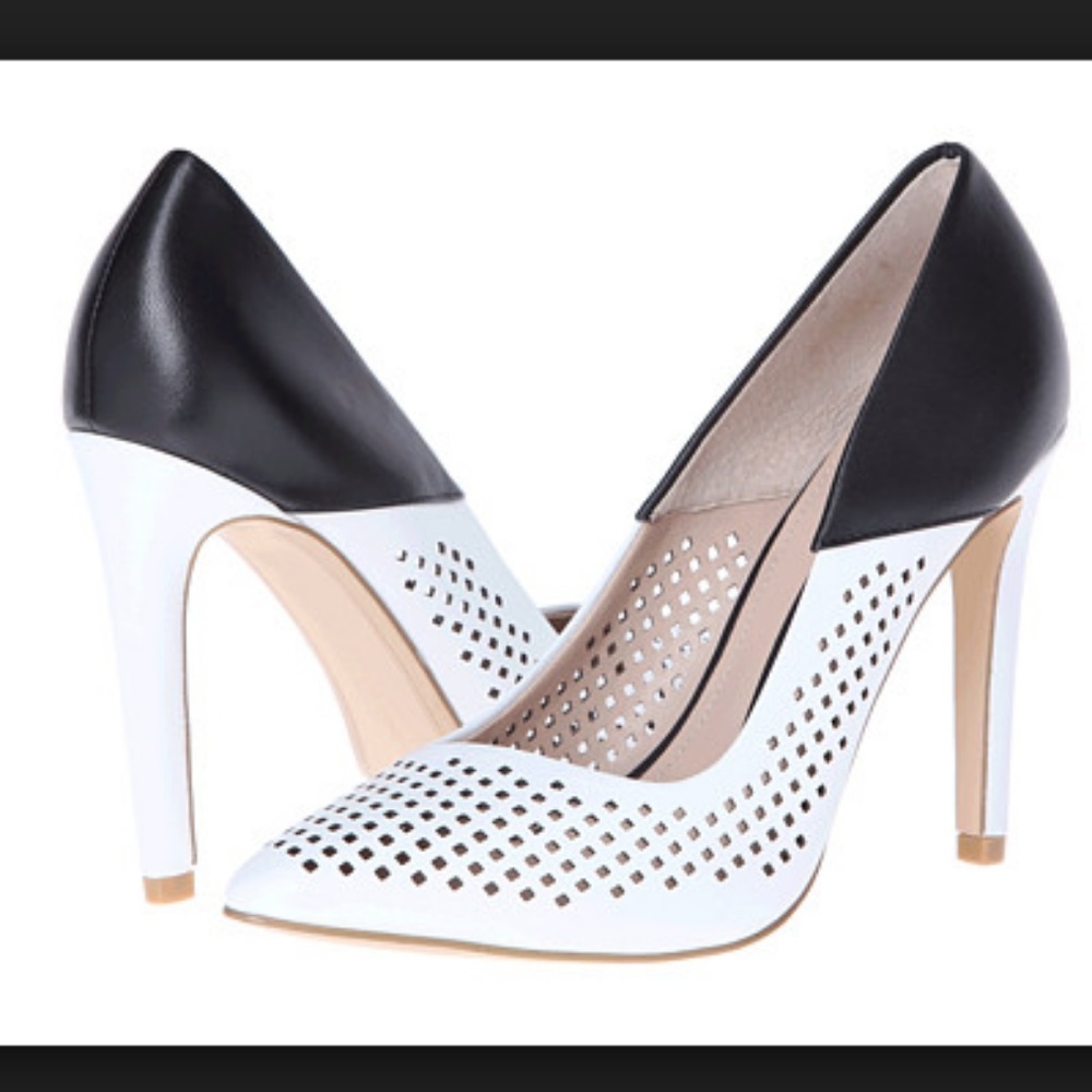 French Connection Black and White Pumps